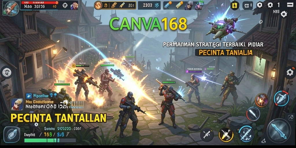Tangkapan layar gameplay <strong>CANVA168</strong> menunjukkan aksi strategi yang mendebarkan.