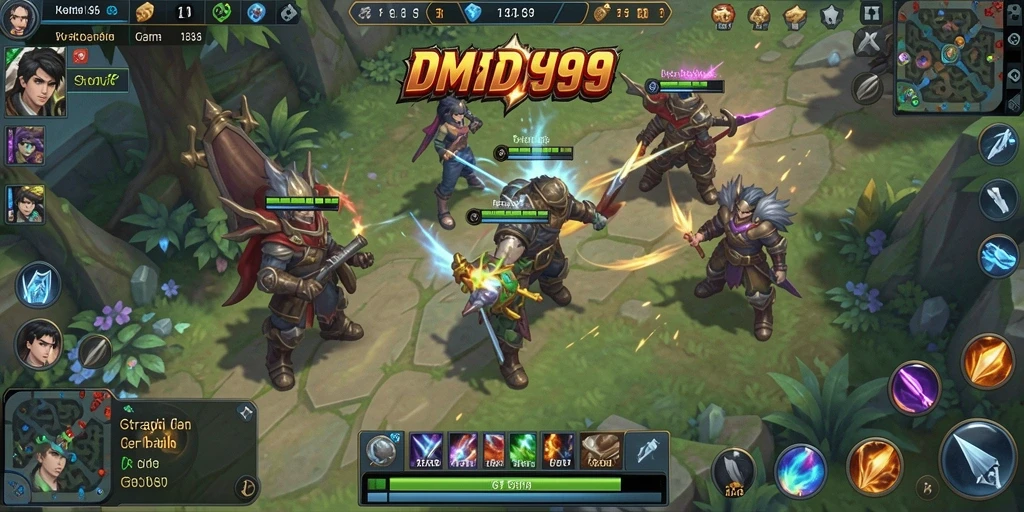 Tampilan gameplay menarik di DMD999 dengan pertempuran strategis.