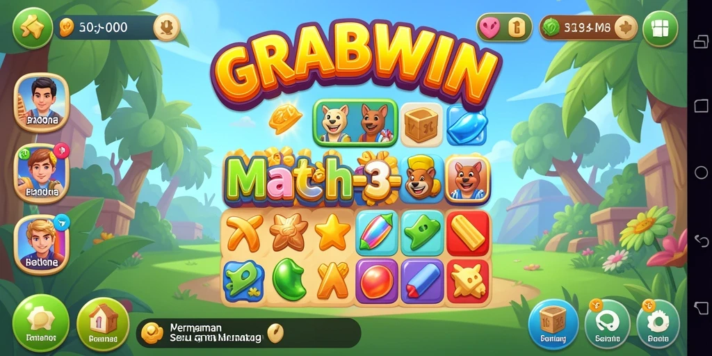 Tangkapan layar dari gameplay seru di GRABWIN.