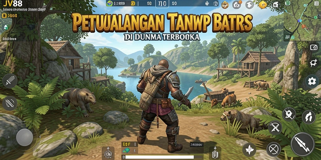 Tampilan gameplay JV88 yang menakjubkan di dunia terbuka.