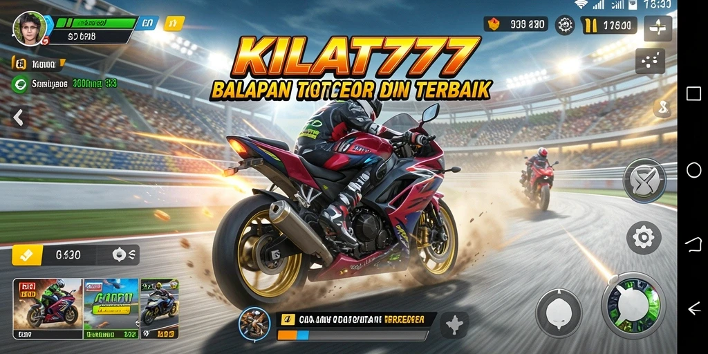 Gameplay KILAT777 yang mendebarkan saat balapan motor di lintasan menantang.