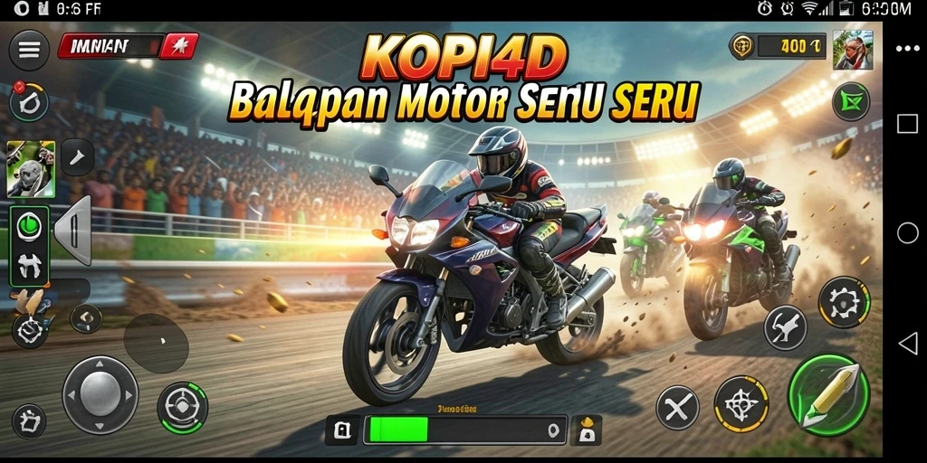 Gameplay seru dengan balapan motor yang mendebarkan.