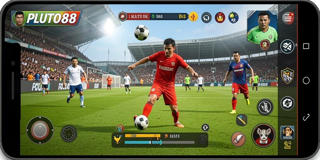 Tampilan gameplay yang mendebarkan dari PLUTO88.