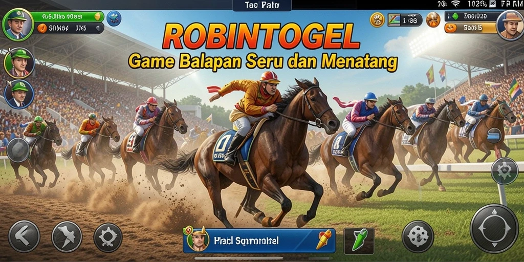 Tampilan gameplay ROBINTOGEL dengan aksi balapan yang mendebarkan.