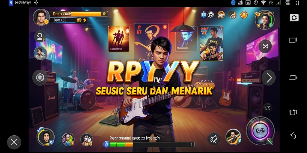 Tangkapan layar menunjukkan momen seru gameplay musik RPYYY.